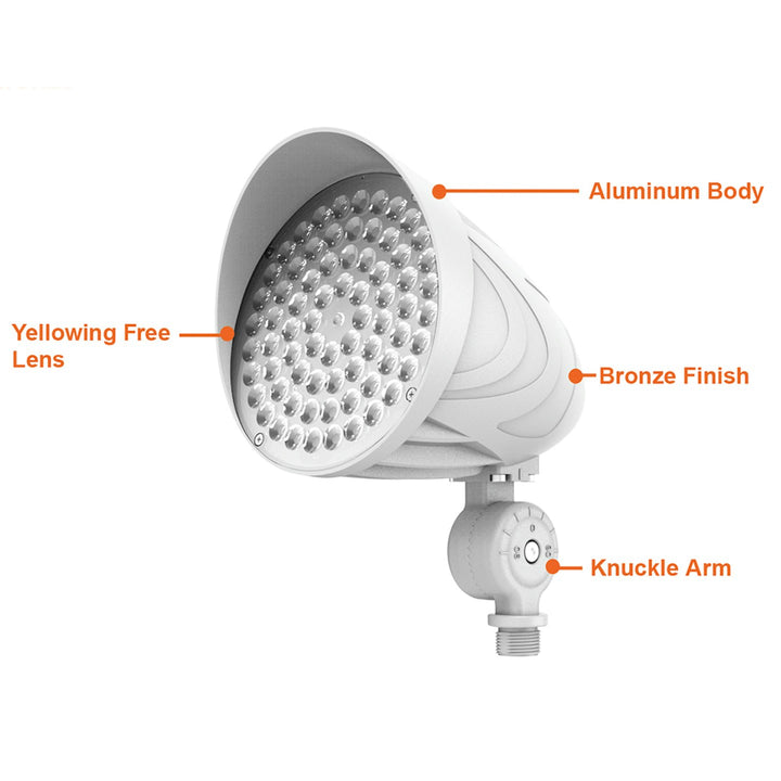 Bullet Flood Lights: Magna-Line 3-CCT & 3-Power Select with Photocell 25W/20W/15W - White