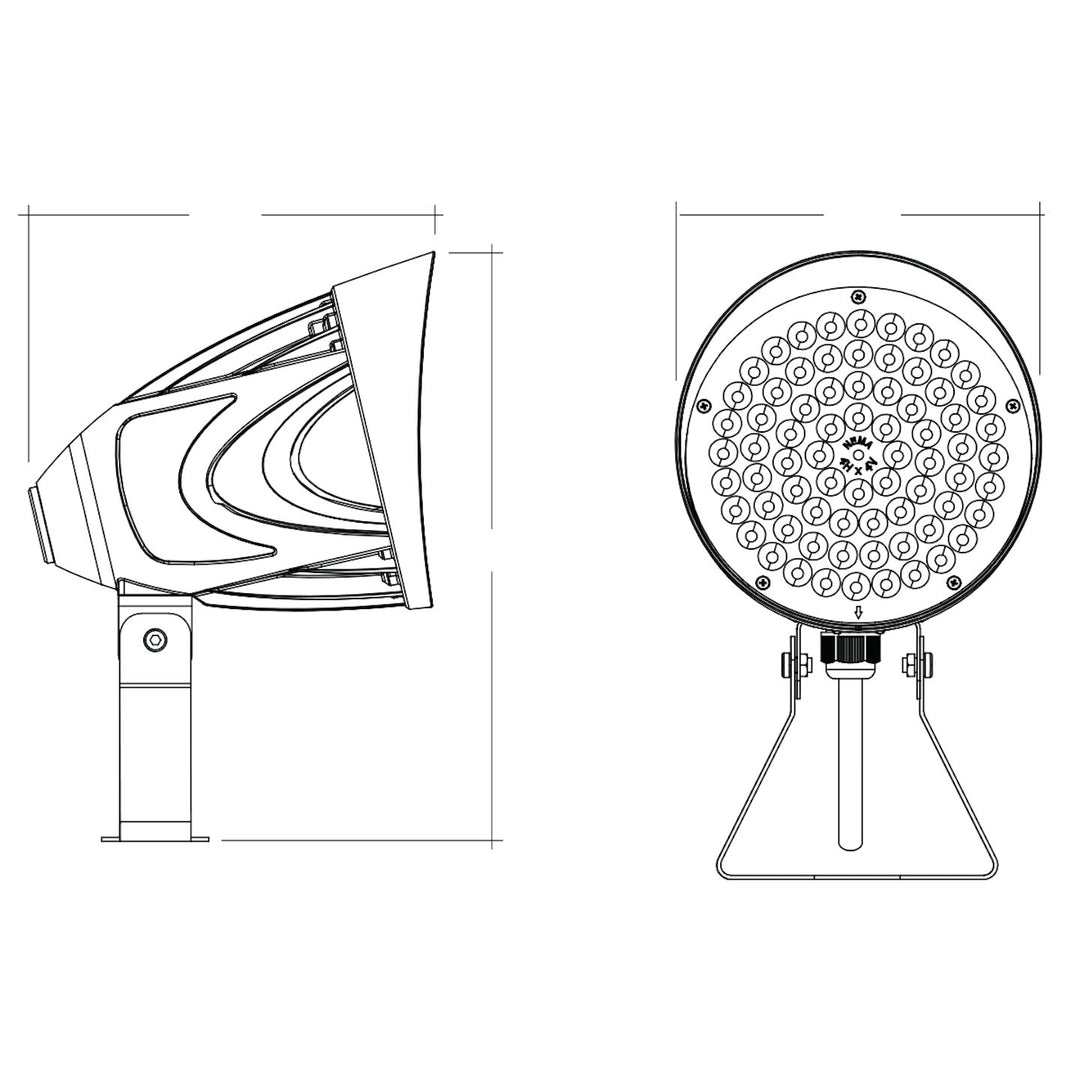 Bullet Flood Lights: Magna-Line 3-CCT & 3-Power Select with Photocell 25W/20W/15W - Bronze