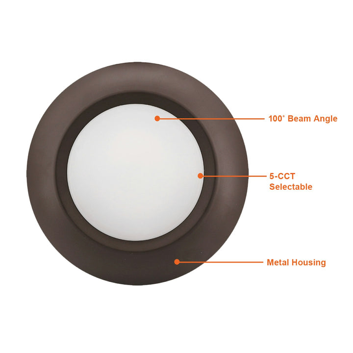 6" Disk Lite: Cusp-Line 5-CCT Selectable 15W - Bronze