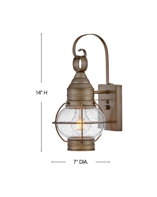 Cape Cod 2206BU - Medium Wall Mount Lantern - Bronze