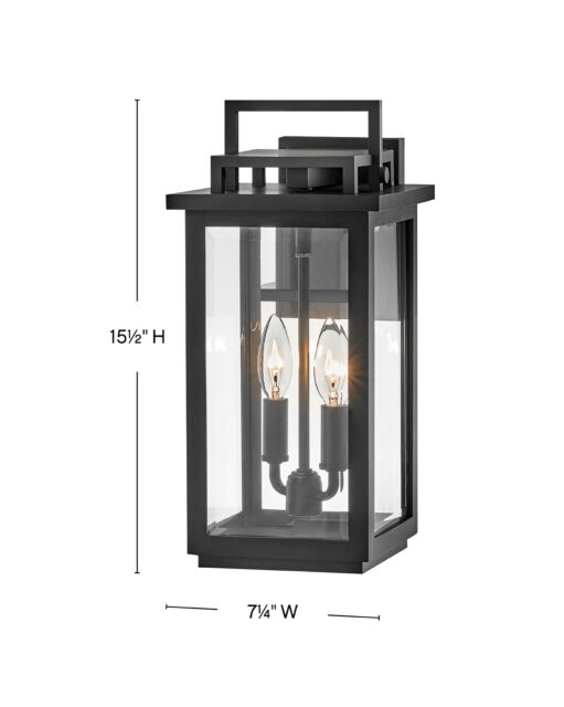 Winthorpe 22110BK - Medium Wall Mount Lantern - Black