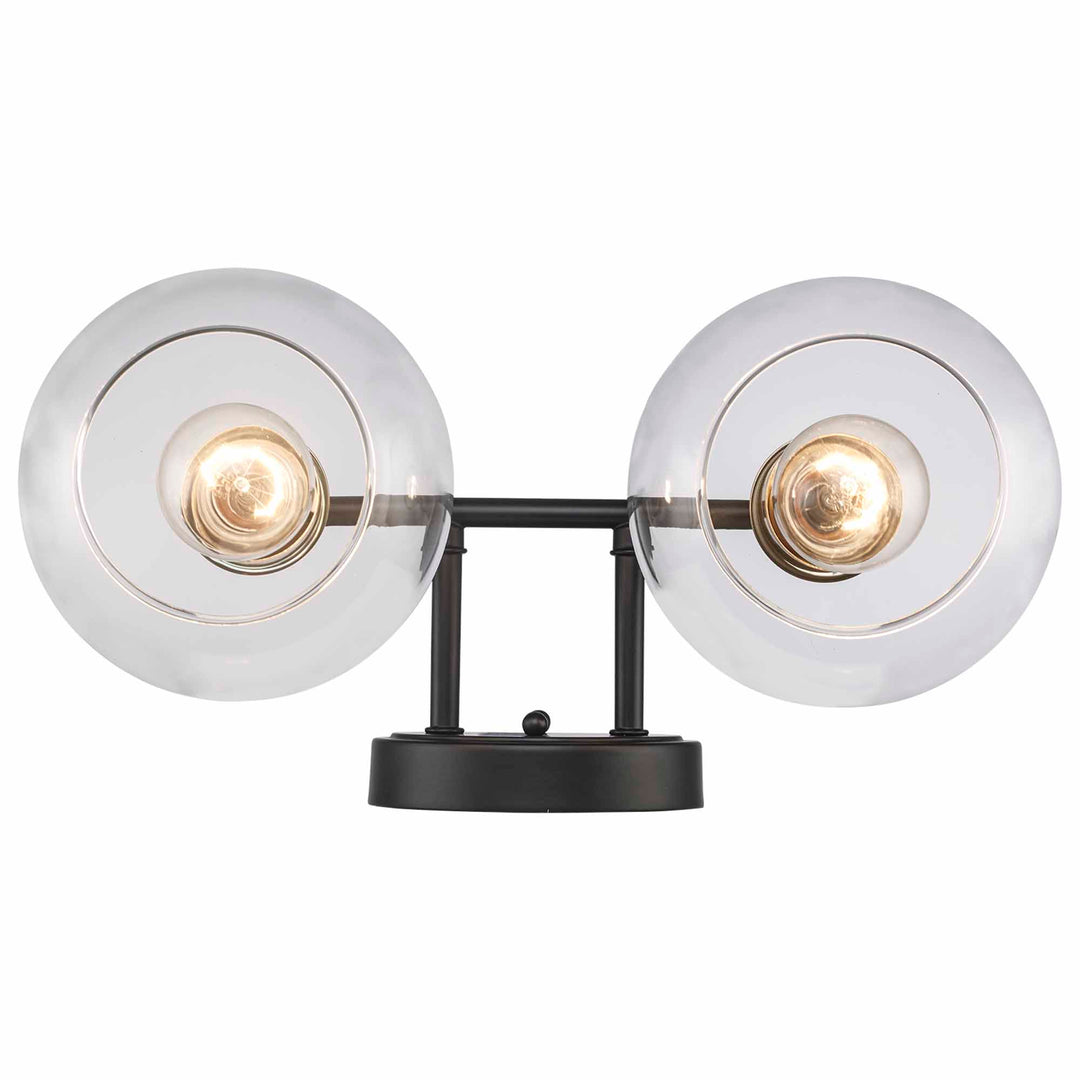 Grand 2 - Light Dimmable Vanity  Bailey Cl -Antique Gold / Black