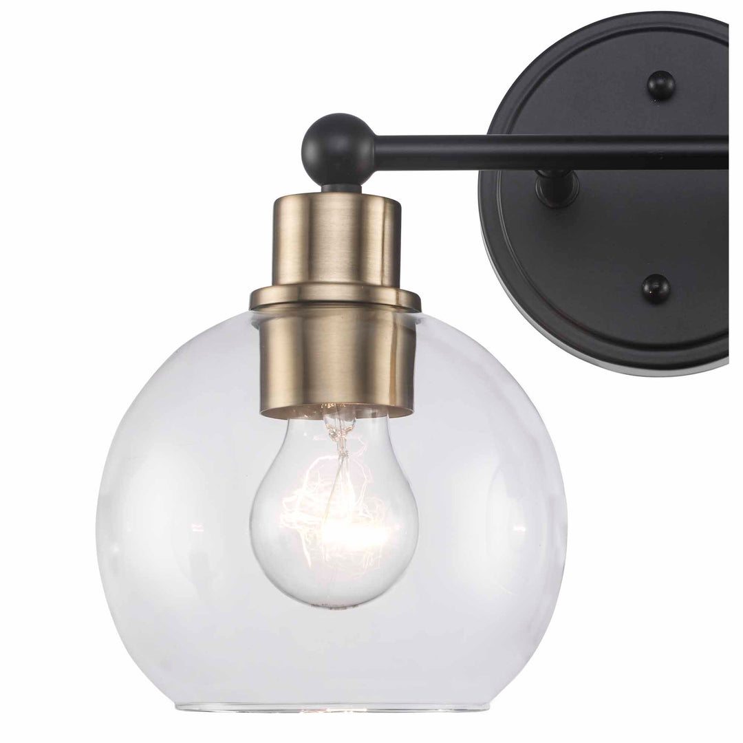 Grand 2 - Light Dimmable Vanity  Bailey Cl -Antique Gold / Black