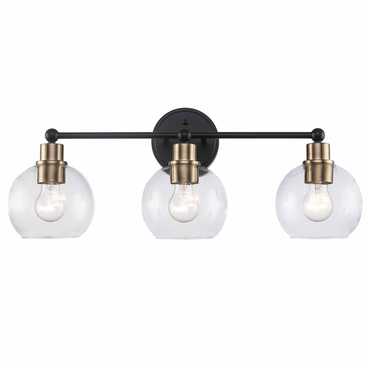 Grand 3 - Light Dimmable Vanity Bailey Ch - Antique Gold / Black