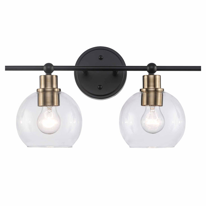 Grand 3 - Light Dimmable Vanity Bailey Cl - Antique Gold / Black