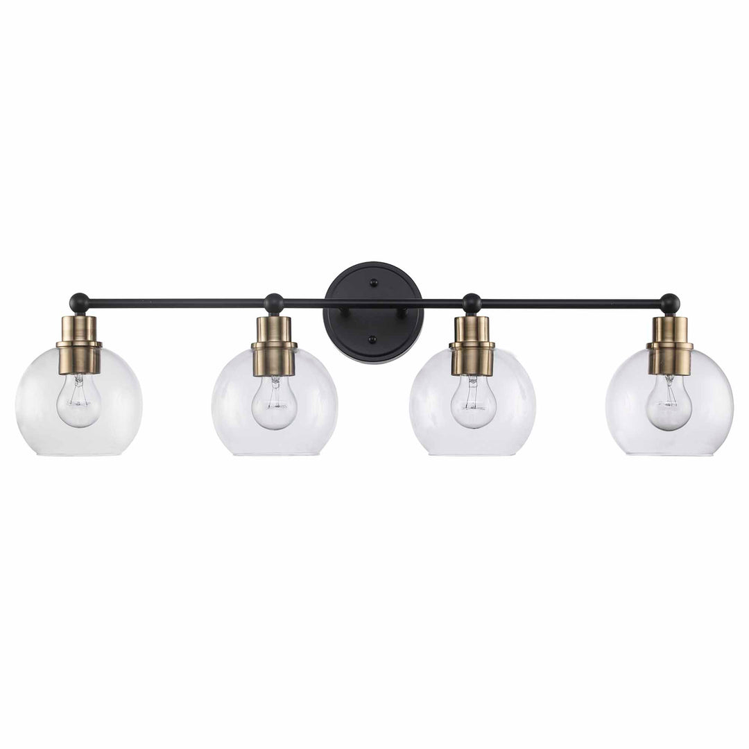 Grand 3 - Light Dimmable Vanity Bailey Cl - Antique Gold / Black