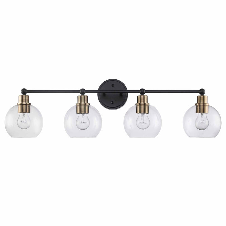 Grand 3 - Light Dimmable Vanity Bailey Cl - Antique Gold / Black