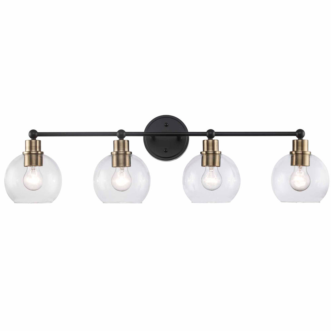 Grand 3 - Light Dimmable Vanity Bailey Cl - Antique Gold / Black