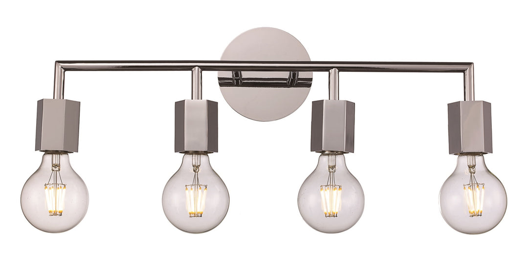 Placerville Bulb-Style Industrial 4-Light Vanity Light Hexon - Polished Chrome