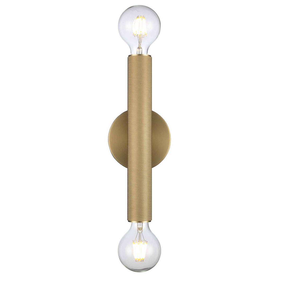 2-Light Bare Bulb Indoor Wall Sconce Industrial - Antique Gold