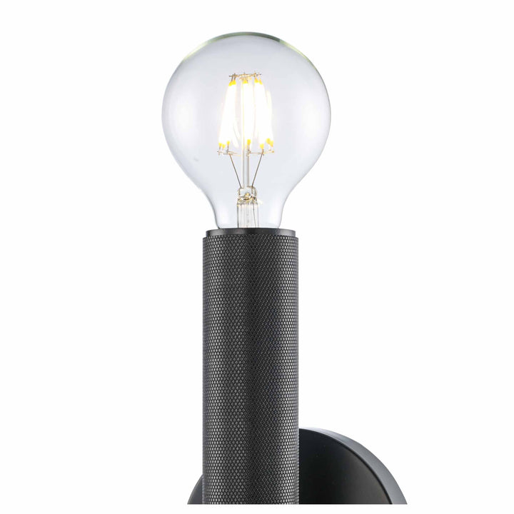 2-Light Bare Bulb Indoor Wall Sconce Industrial - Black