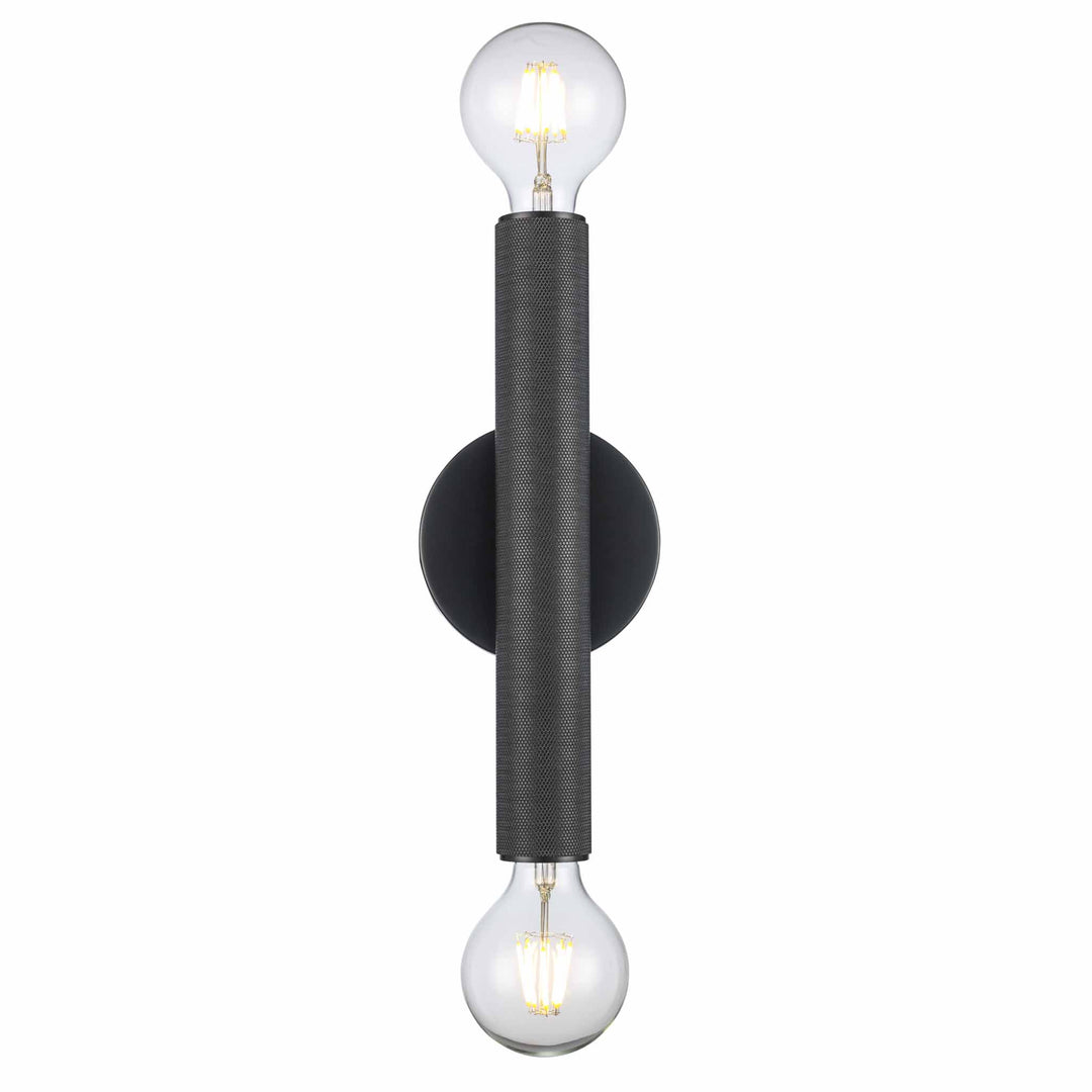 2-Light Bare Bulb Indoor Wall Sconce Industrial - Black