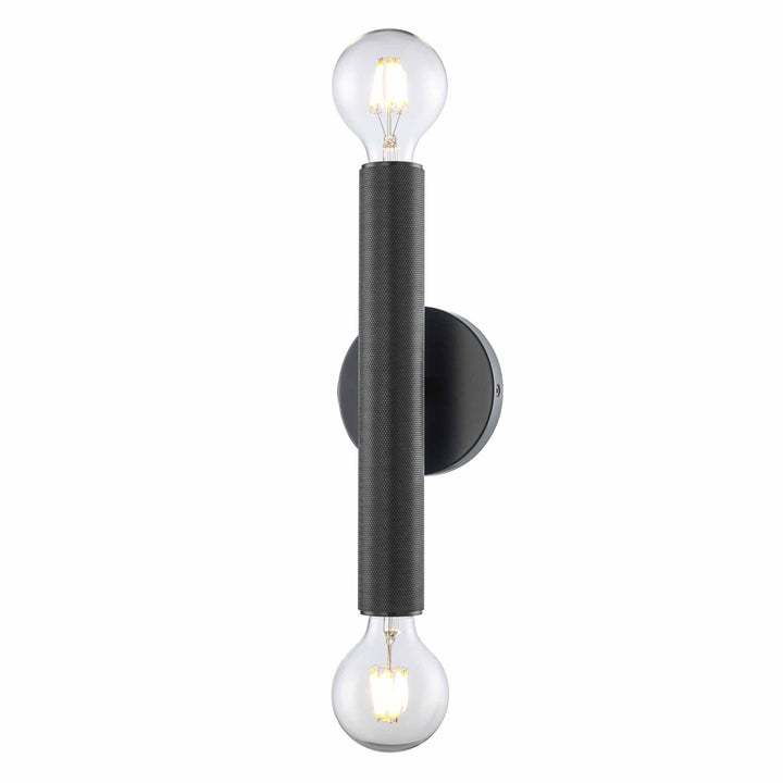 2-Light Bare Bulb Indoor Wall Sconce Industrial - Black