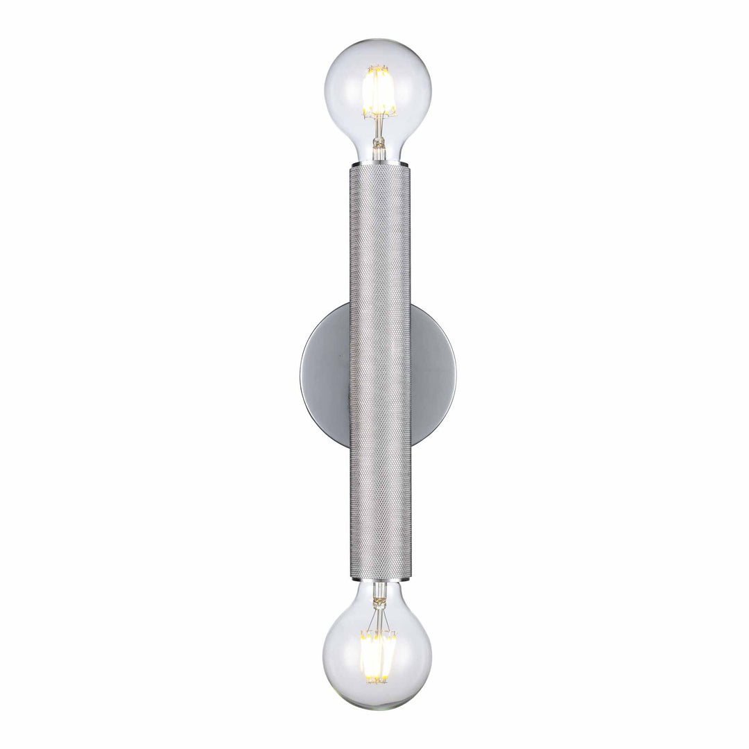 2-Light Bare Bulb Indoor Wall Sconce Industrial - Polished Chrome