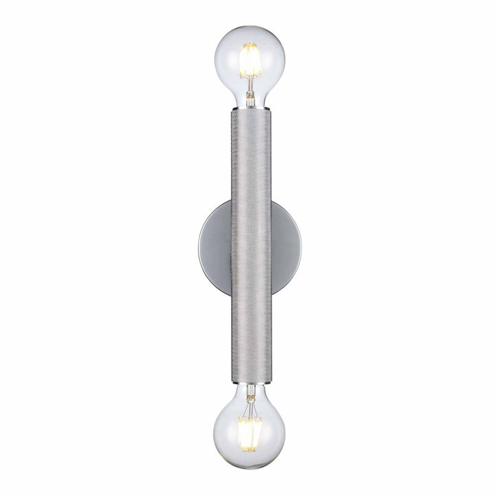 2-Light Bare Bulb Indoor Wall Sconce Industrial - Polished Chrome