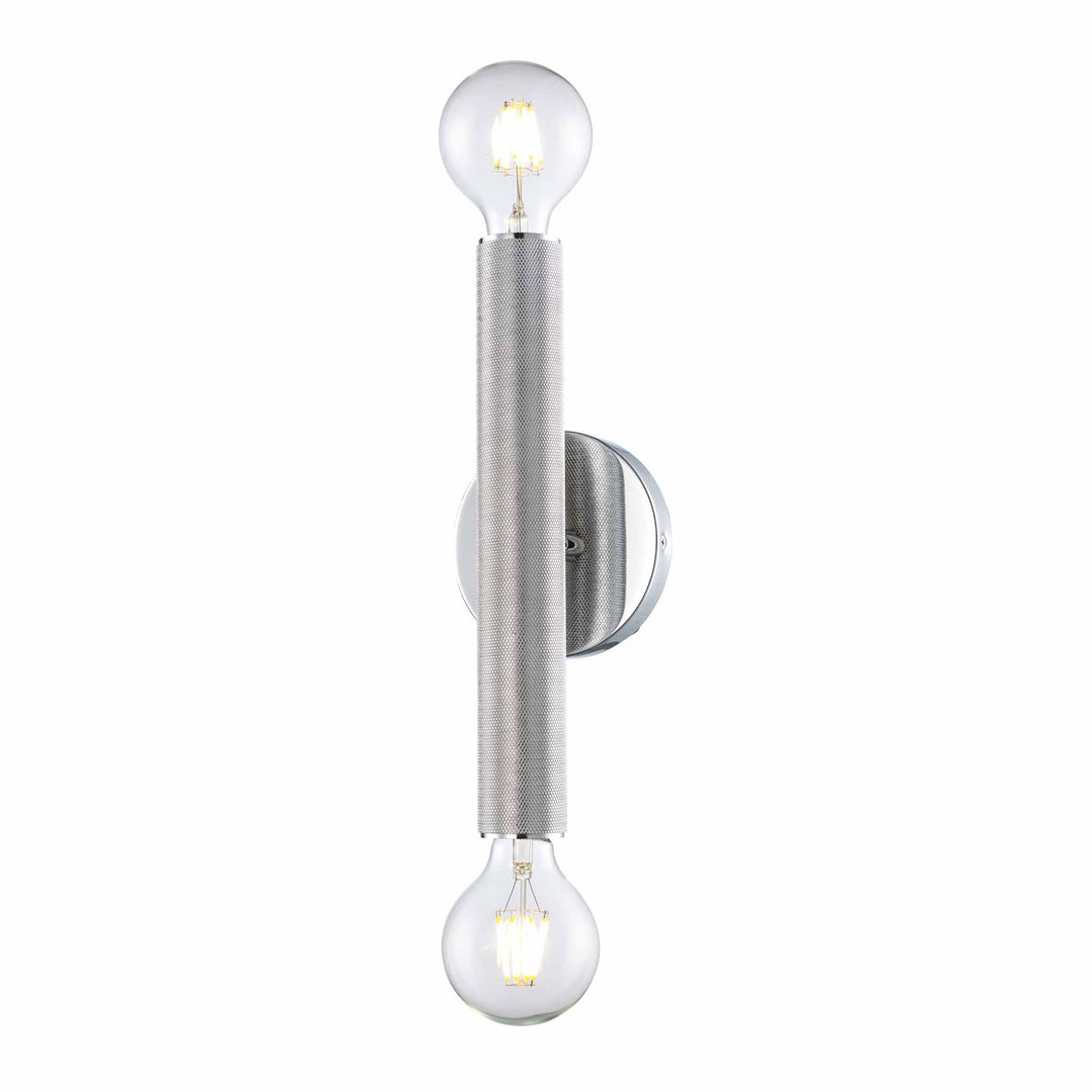 2-Light Bare Bulb Indoor Wall Sconce Industrial - Polished Chrome