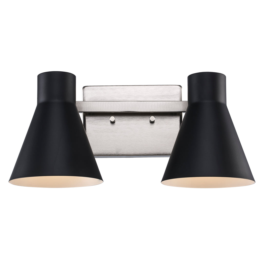 Gearshine 2 - Light Dimmable Vanity Flared Shade - Black / Brushed Nickel