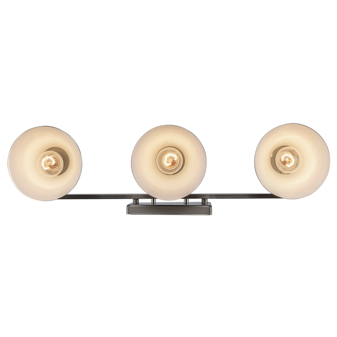 Gearshine 3 - Light Dimmable Vanity Flared Shades - Black / Brushed Nickel