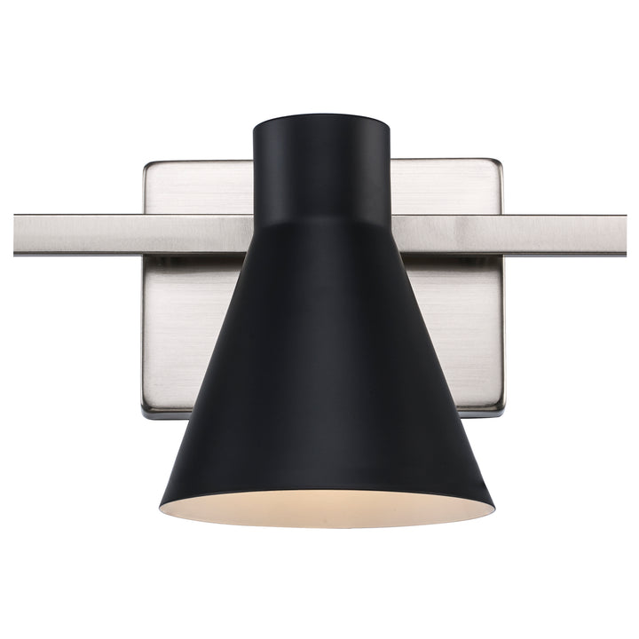 Gearshine 3 - Light Dimmable Vanity Flared Shades - Black / Brushed Nickel