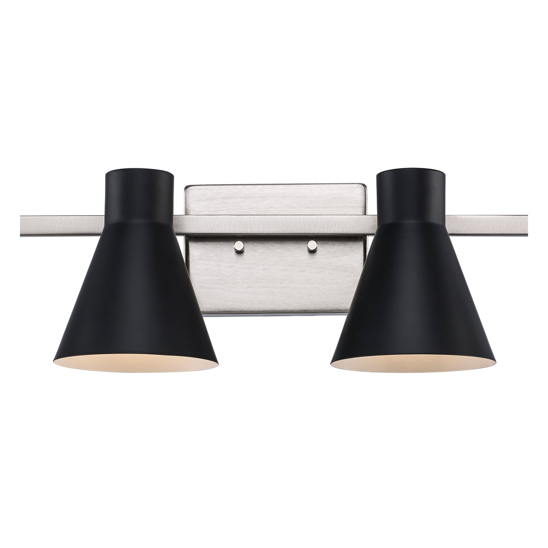 Gearshine 4 - Light Dimmable Vanity Flared Shades - Black / Brushed Nickel