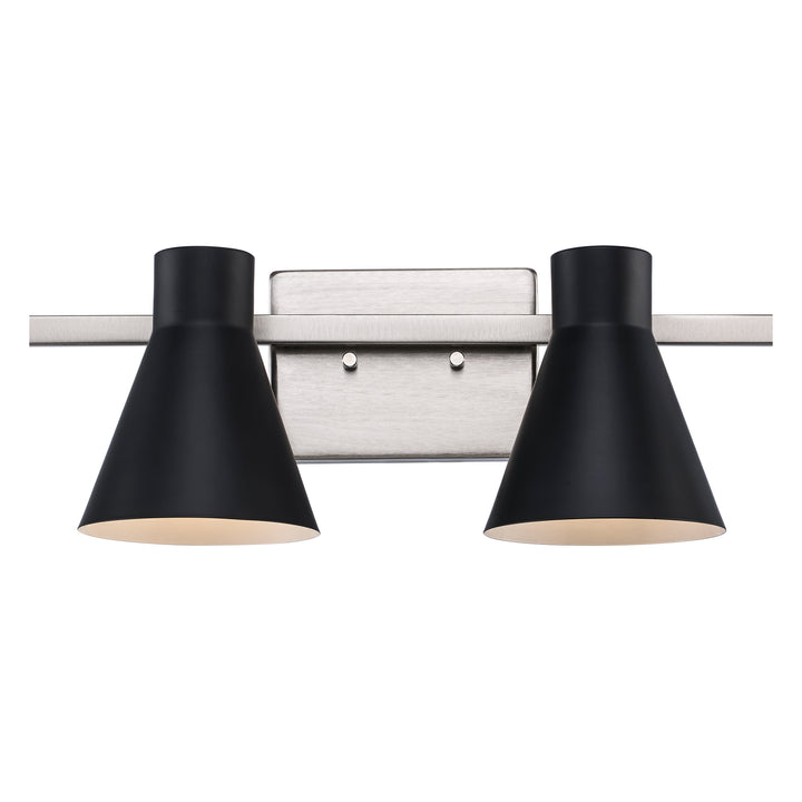 Gearshine 4 - Light Dimmable Vanity Flared Shades - Black / Brushed Nickel