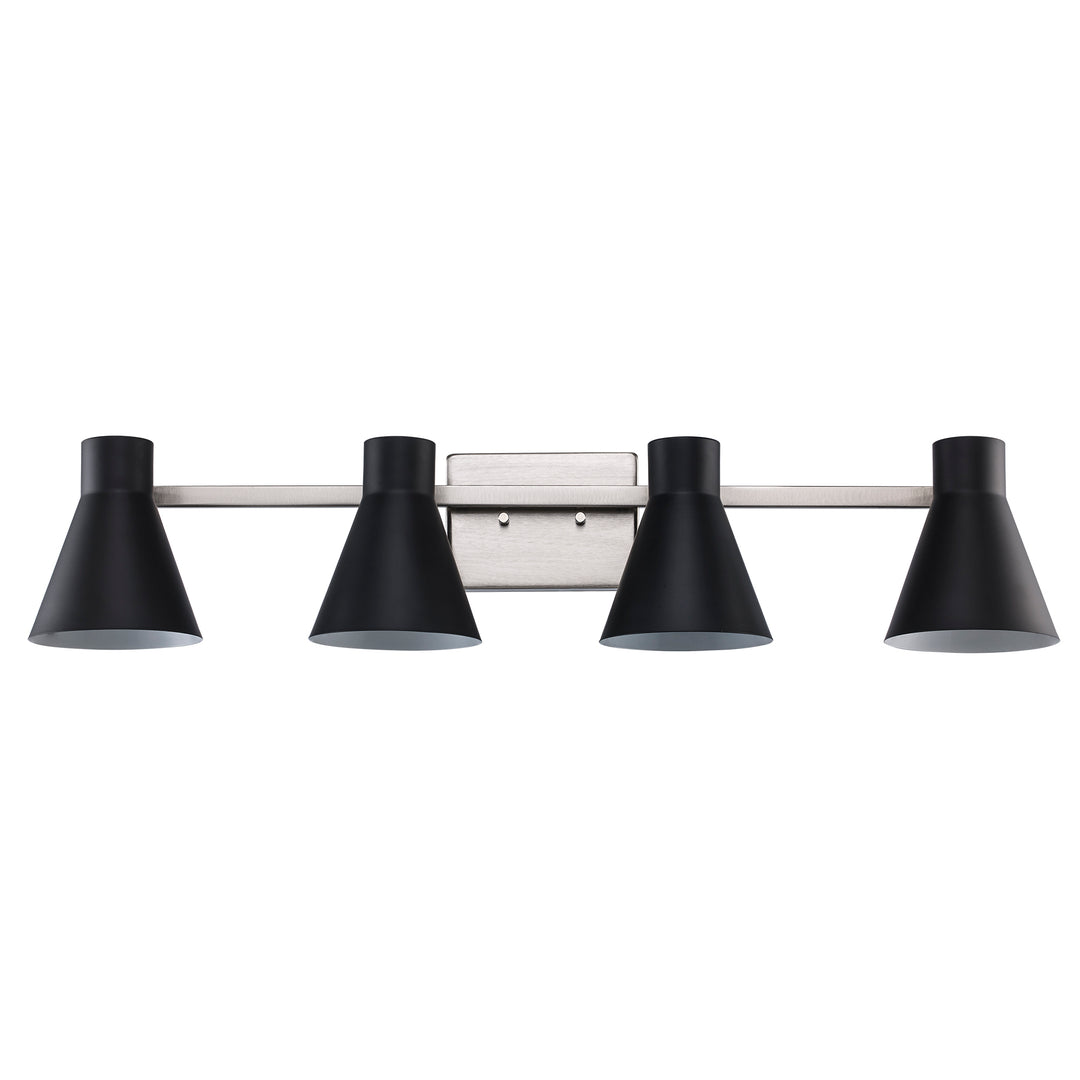 Gearshine 4 - Light Dimmable Vanity Flared Shades - Black / Brushed Nickel