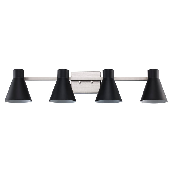 Gearshine 4 - Light Dimmable Vanity Flared Shades - Black / Brushed Nickel