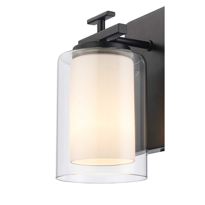 1-Light Lisbon Sconce Glass Shade - Black