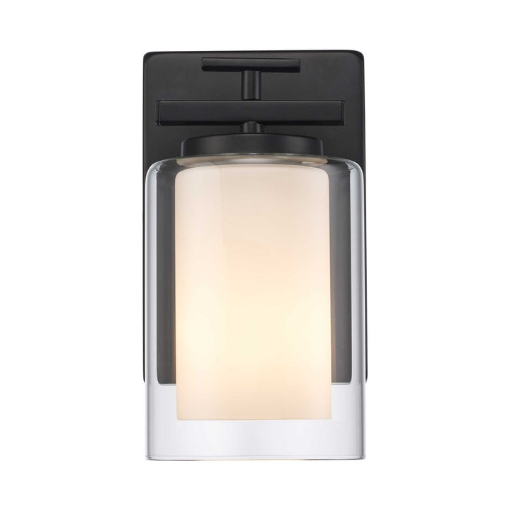 1-Light Lisbon Sconce Glass Shade - Black