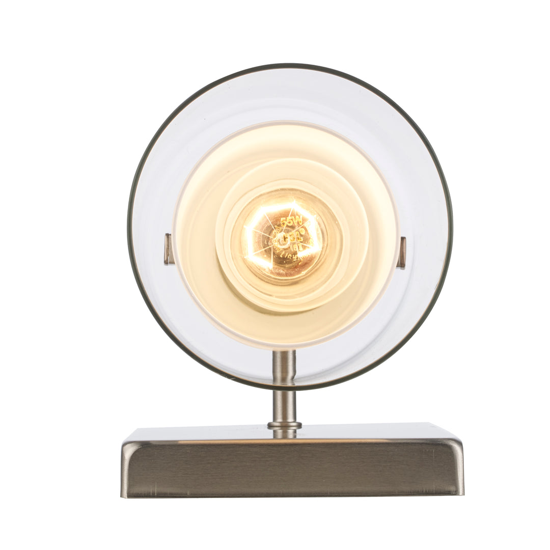 1-Light Lisbon Sconce Glass Shade - Brushed Nickel