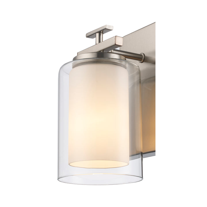 1-Light Lisbon Sconce Glass Shade - Brushed Nickel