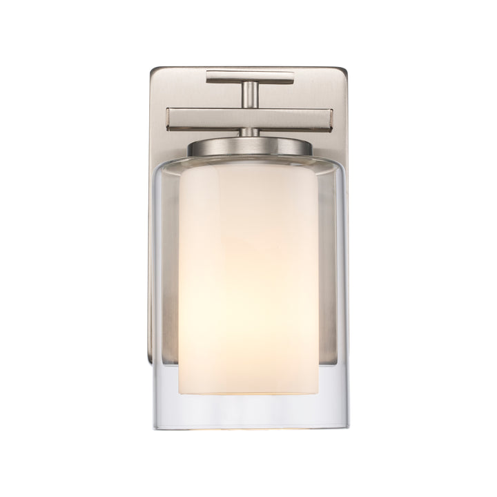 1-Light Lisbon Sconce Glass Shade - Brushed Nickel