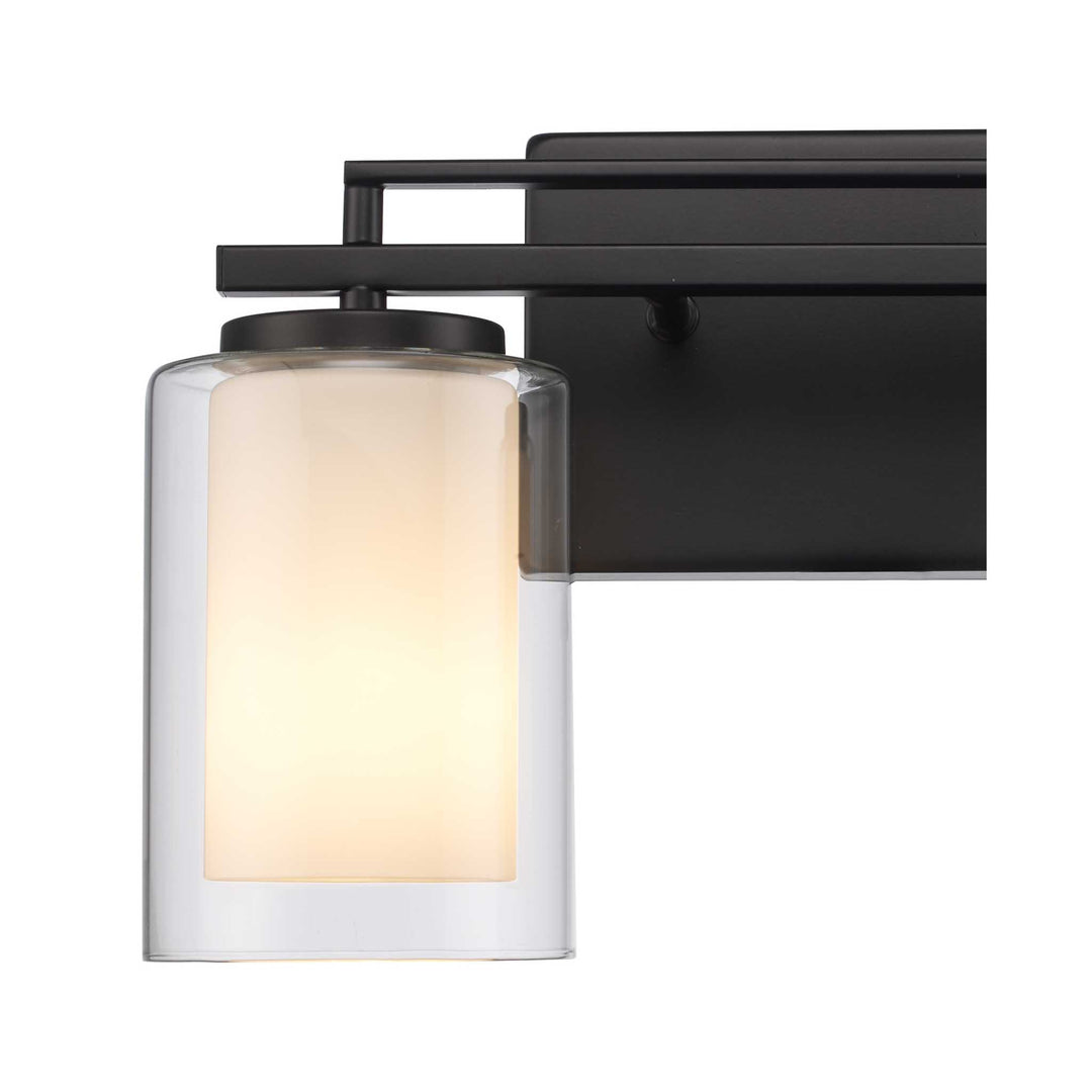 2-Light Lisbon Vanity Glass Shade - Black