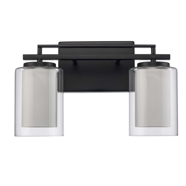 2-Light Lisbon Vanity Glass Shade - Black