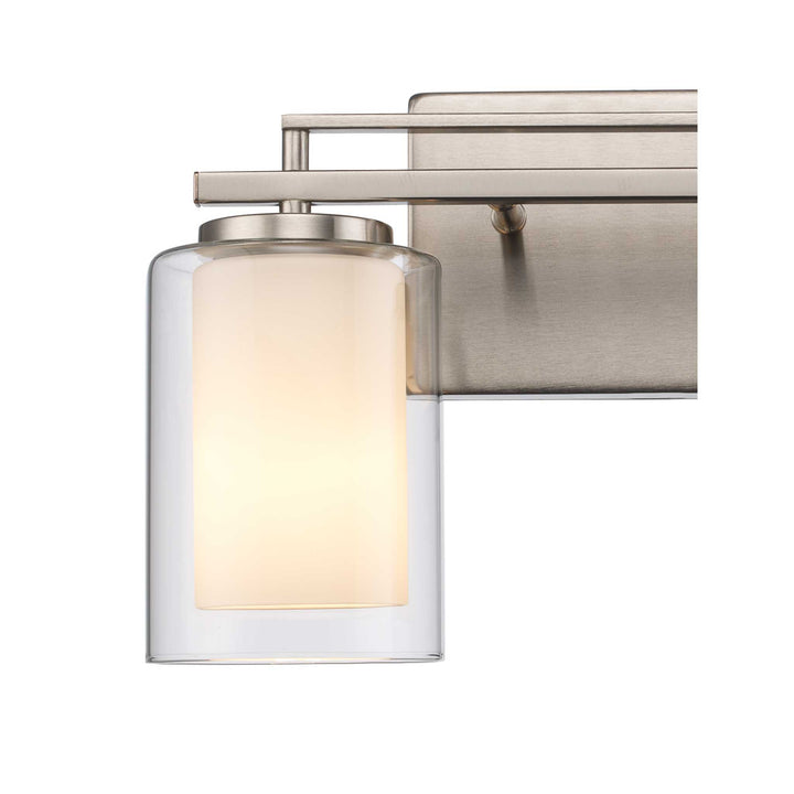 2-Light Lisbon Vanity Glass Shade - Brushed Nickel