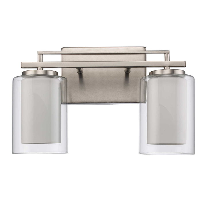 2-Light Lisbon Vanity Glass Shade - Brushed Nickel