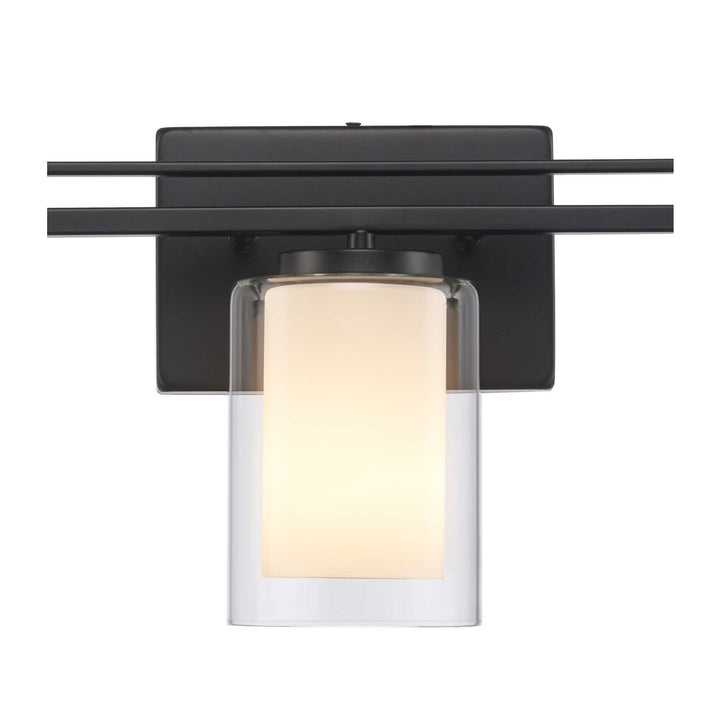 3-Light Lisbon Vanity Glass Shade - Black