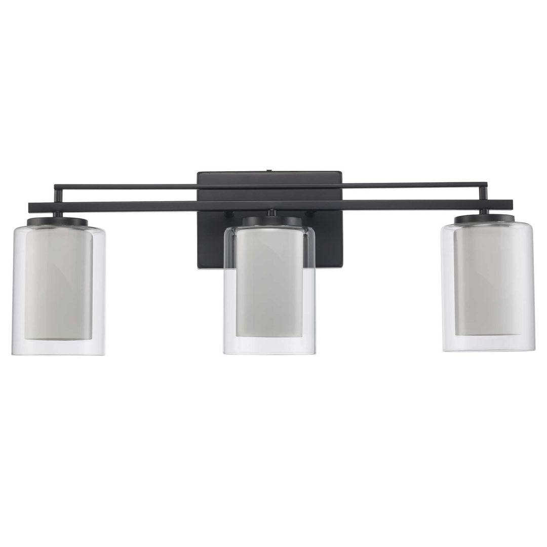 3-Light Lisbon Vanity Glass Shade - Black