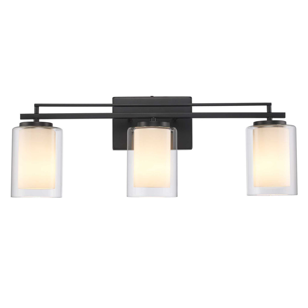 3-Light Lisbon Vanity Glass Shade - Black