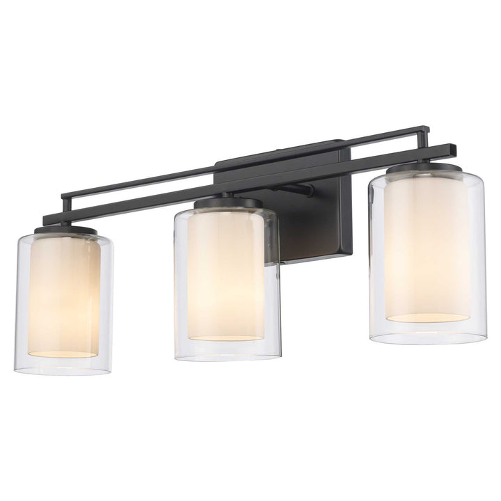 3-Light Lisbon Vanity Glass Shade - Black