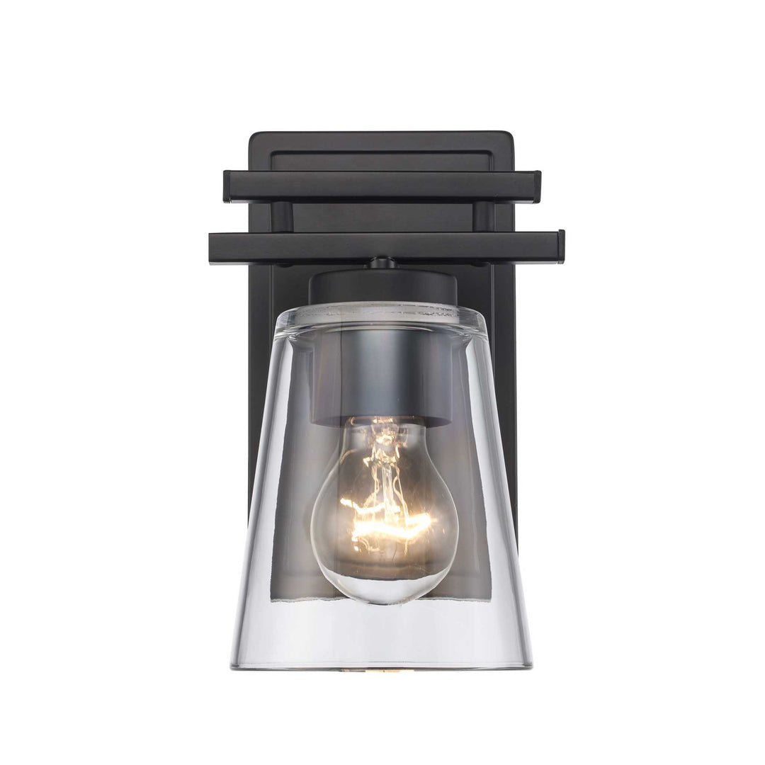 1-Light Iris Wall Sconce Cl Trapered - Black