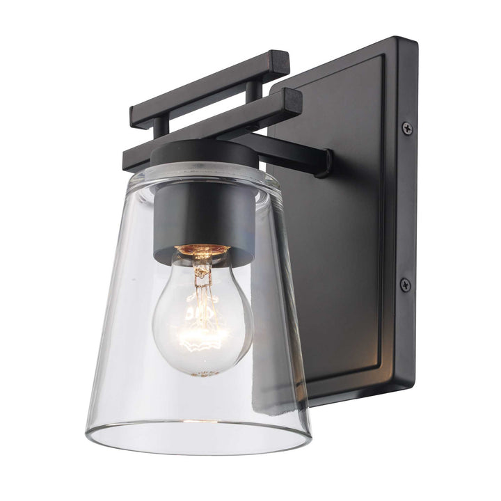 1-Light Iris Wall Sconce Cl Trapered - Black