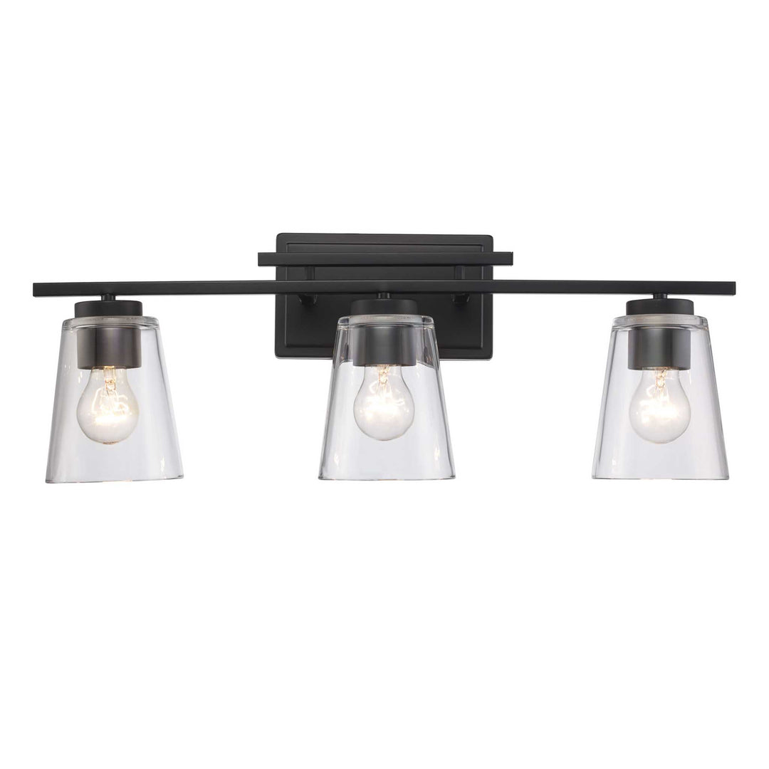 3-Light Iris Wall Vanity Traprerd - Black