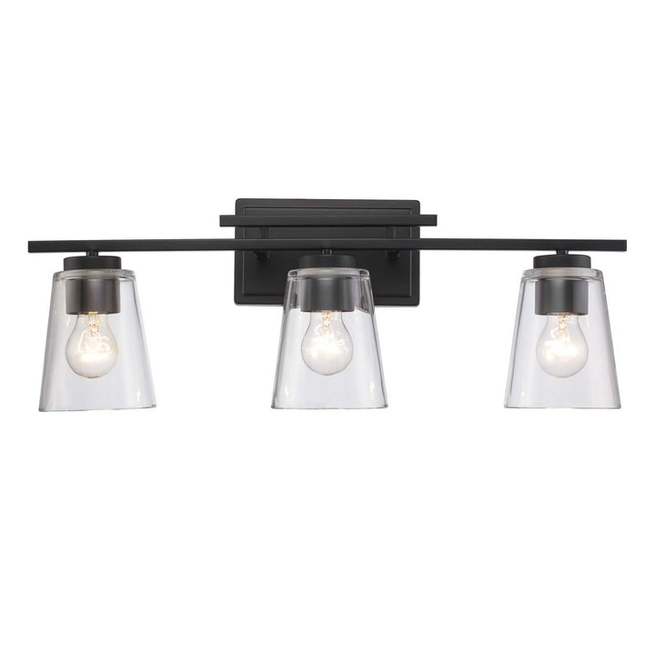 3-Light Iris Wall Vanity Traprerd - Black