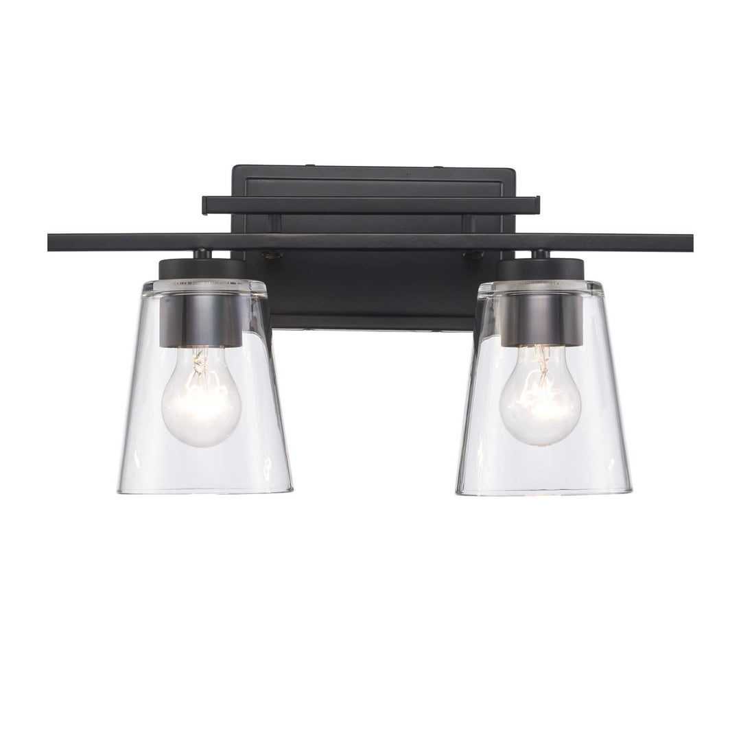 4-Light Iris Wall Vanity Trapered - Black