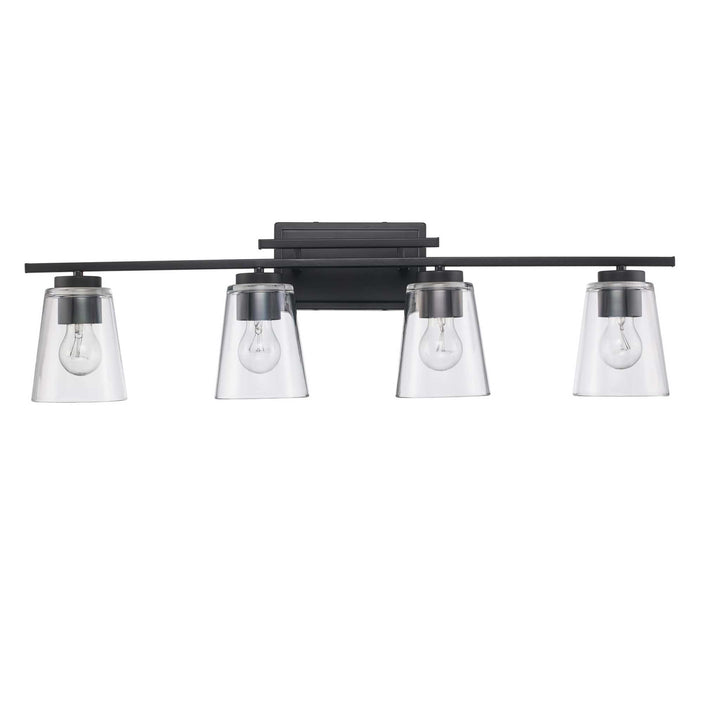 4-Light Iris Wall Vanity Trapered - Black