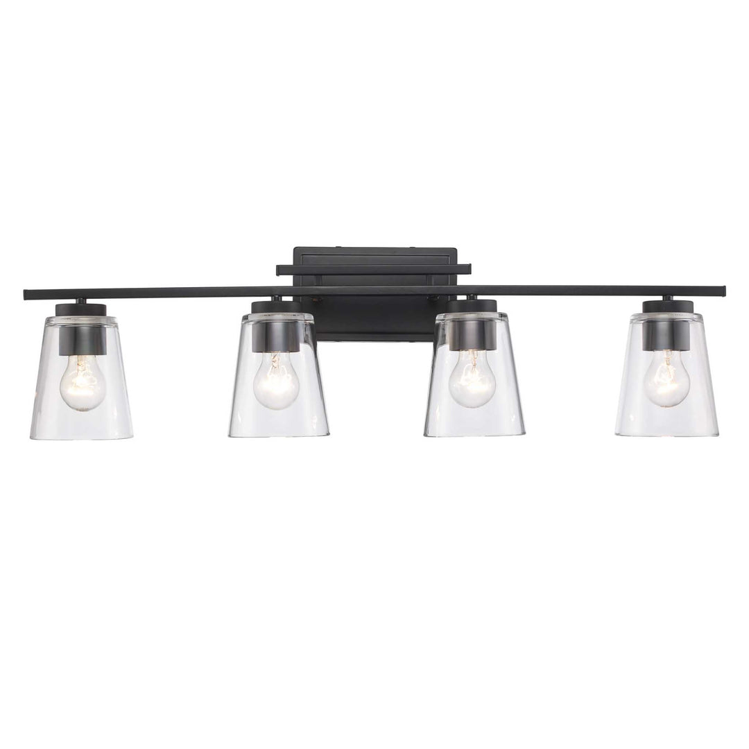 4-Light Iris Wall Vanity Trapered - Black