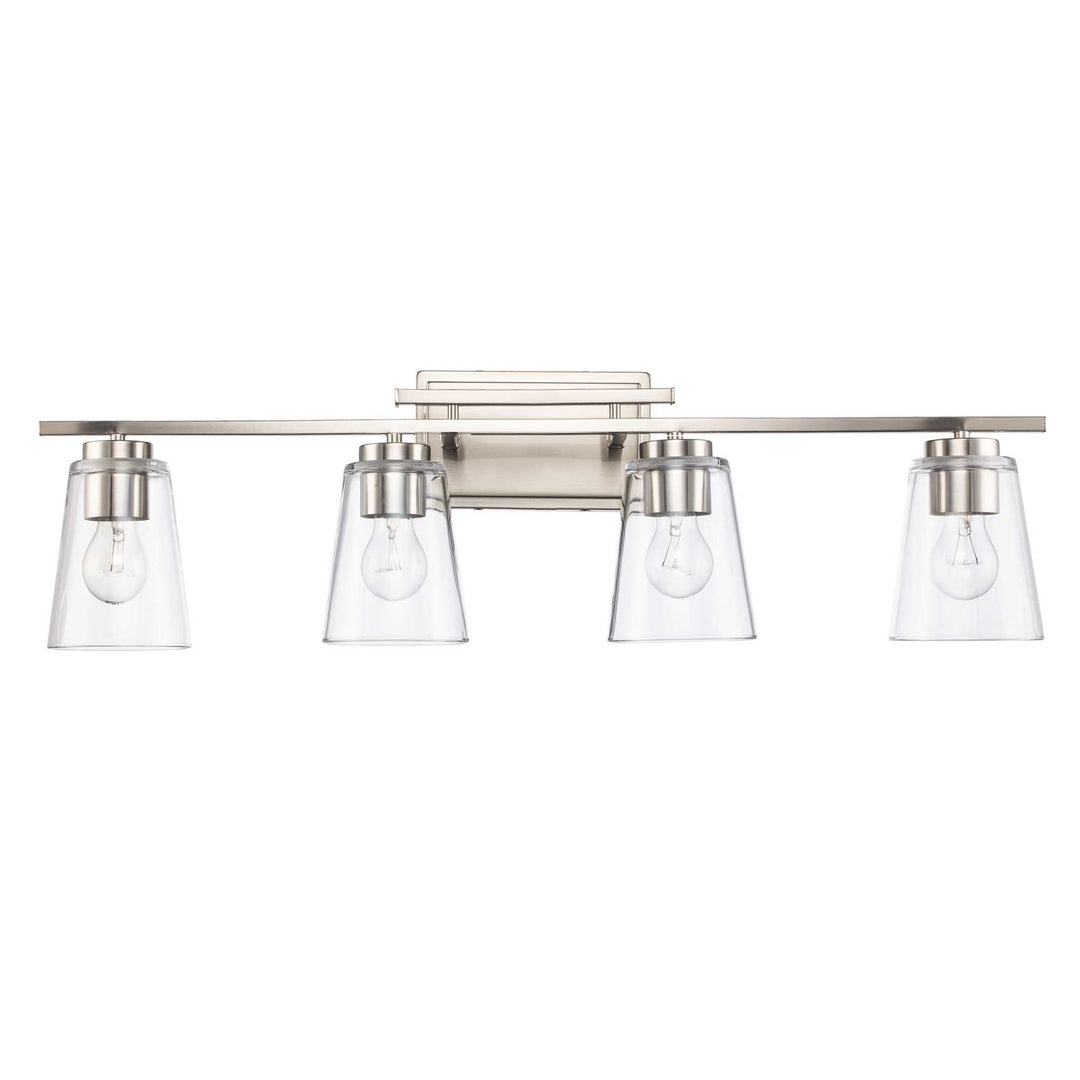 4-Light Iris Wall Vanity Trapered - Brushed Nickel