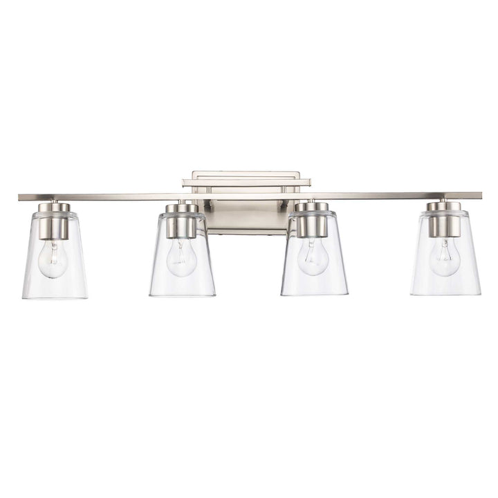 4-Light Iris Wall Vanity Trapered - Brushed Nickel