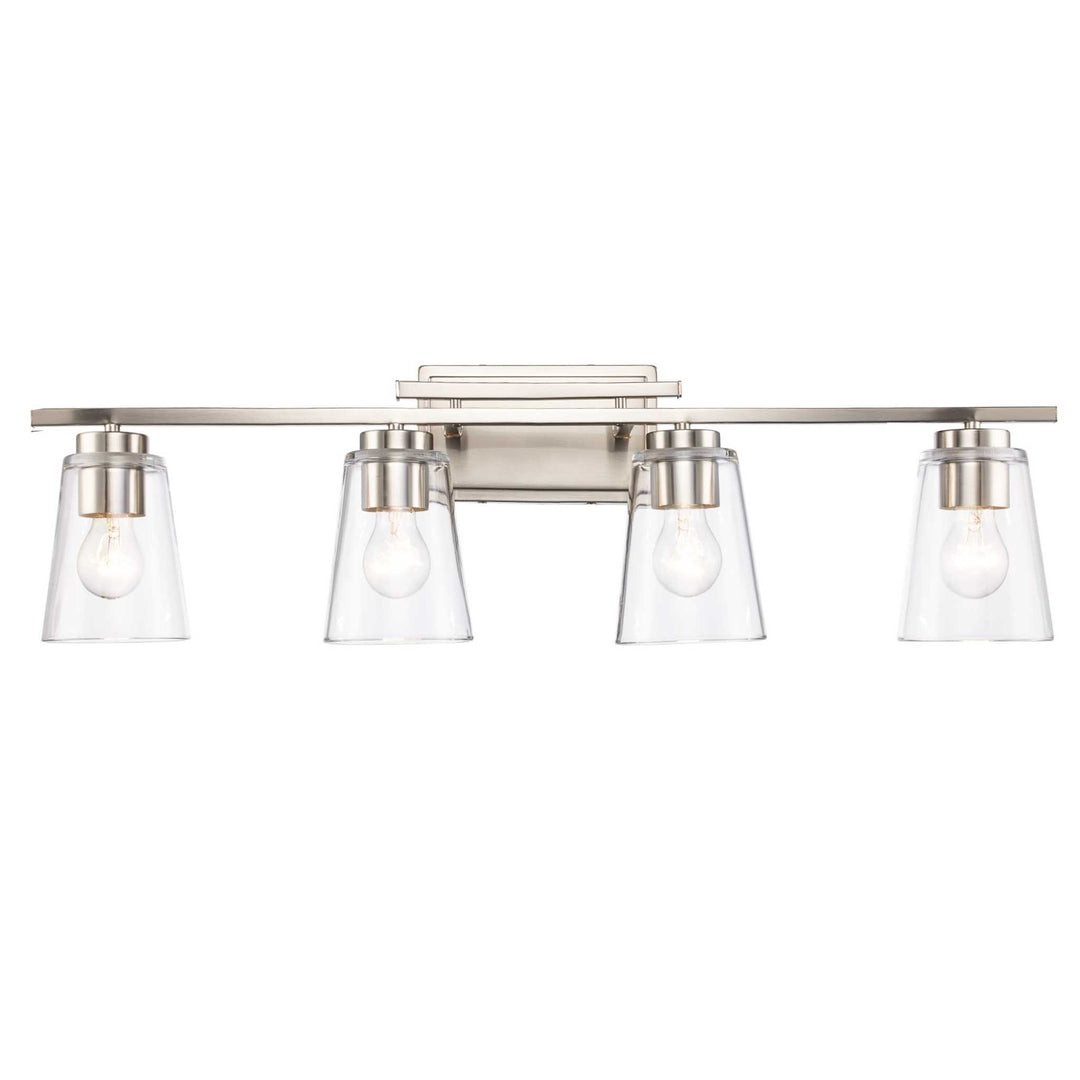 4-Light Iris Wall Vanity Trapered - Brushed Nickel